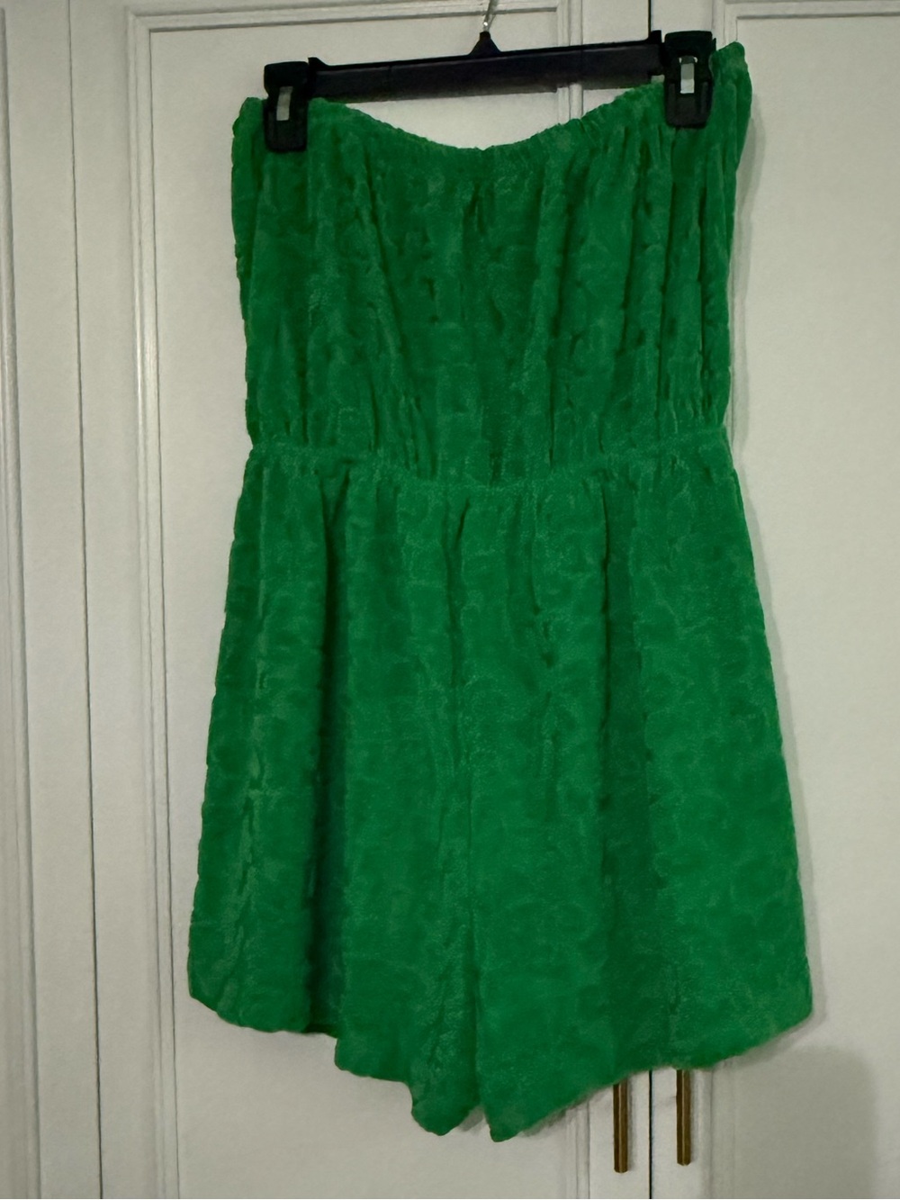 Fashion Nova Bright Green “Meet Me At Noon” Terry Cloth Strapless Romper - Picture 2 of 2